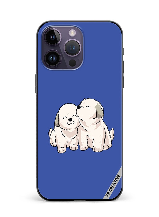 VR CREATIVE Protective Case Cover For Apple iPhone 15 Pro Cute Puppies Design Multicolour - Image 1