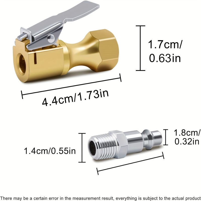 3pcs Heavy Duty Lock On Tire Inflator Chuck for Schrader Valve American Model - Image 2