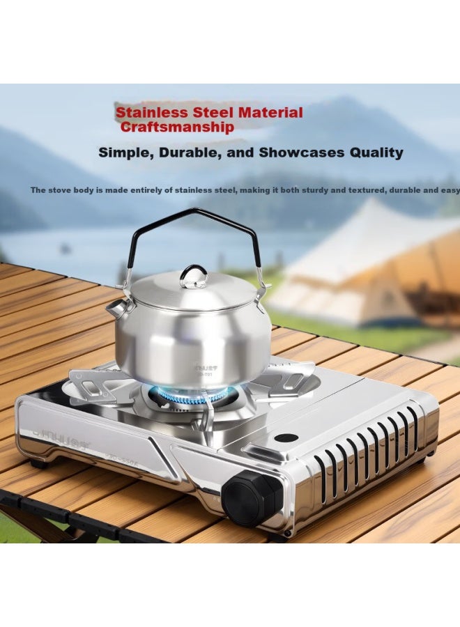 Jinyu Stainless Steel Cartridge Stove Outdoor Camping Portable Stainless Steel Gas Stove Windproof Cartridge Stove - Image 4