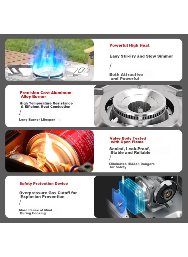 Jinyu Stainless Steel Cartridge Stove Outdoor Camping Portable Stainless Steel Gas Stove Windproof Cartridge Stove - Image 2