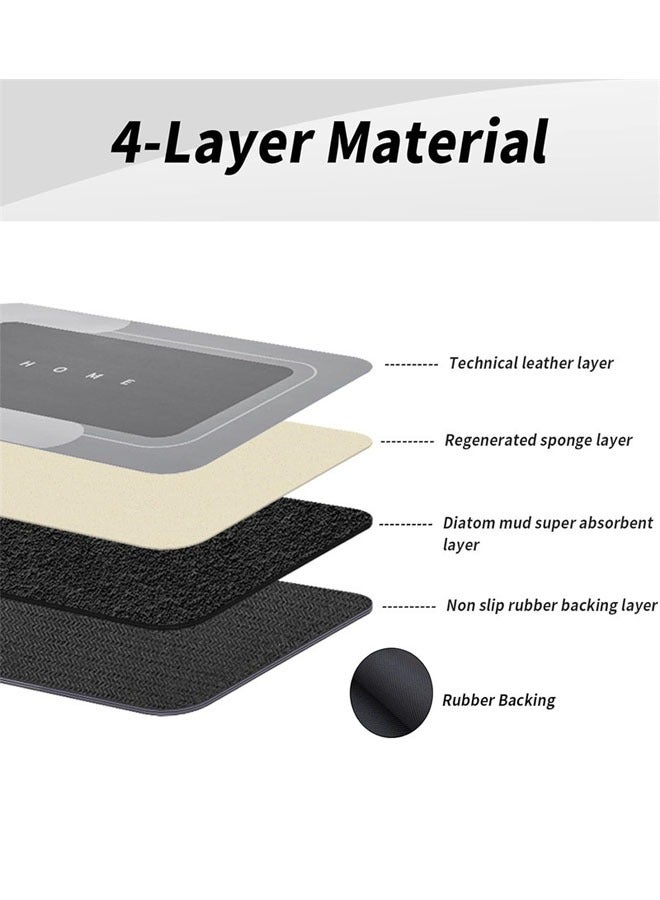 Bath Mat Set, Memory Foam Non-Slip Bath Rugs 3 Pieces, Washable Bathroom Mats, Absorbent Shaggy Rugs Super Soft U-Shaped Toilet Rug,Bahroom Carpets for Bathroom,Tub,Shower, Grey - Image 3