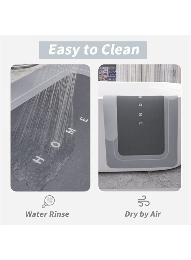 Bath Mat Set, Memory Foam Non-Slip Bath Rugs 3 Pieces, Washable Bathroom Mats, Absorbent Shaggy Rugs Super Soft U-Shaped Toilet Rug,Bahroom Carpets for Bathroom,Tub,Shower, Grey - Image 4