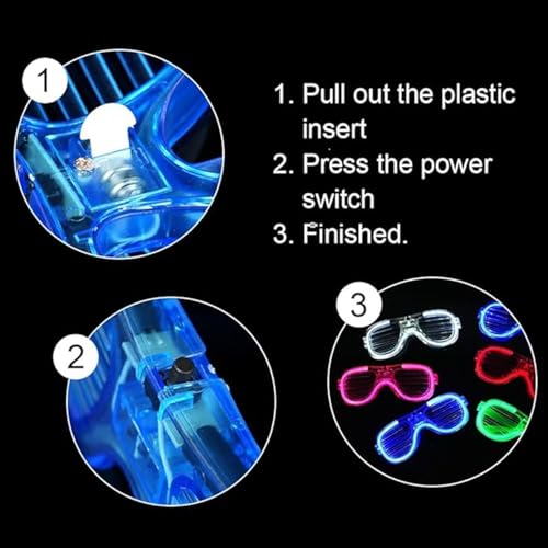 FAVELA 5 PCS LED Neon Light Goggles For Night DJ Party and Birthday Return Gifts For Adults and Teenagers | flashing glow eyewear For Kids & Teenagers Theme Party | light up glasses Pack OF 5 - Image 5