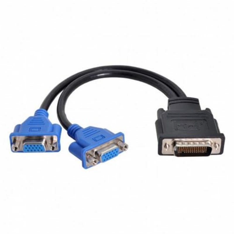 GPU graphics card display extension cable: LFH 60pin DMS 59pin male to dual RGB female, PVC jacket, black, high-speed signal transmission - Image 1