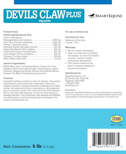 SmartEquine | Devil's Claw Plus Pellets | Horse Joint Supplement with Yucca for Horses | Supports Joint Strength, Comfort & Mobility | Antioxidant Support Supplement | 5 lb - Image 2
