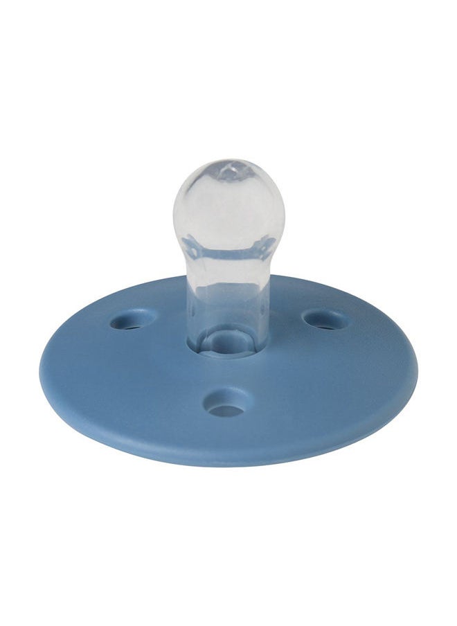 Mininor Round Pacifier Silicone 0M Blue Whale  - Image 2