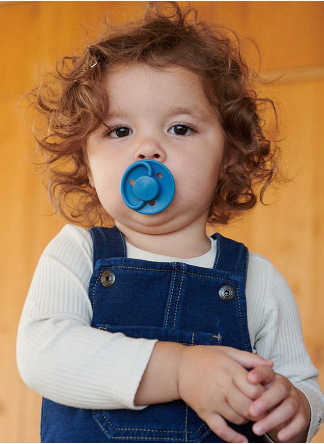 Mininor Round Pacifier Silicone 0M Blue Whale  - Image 4