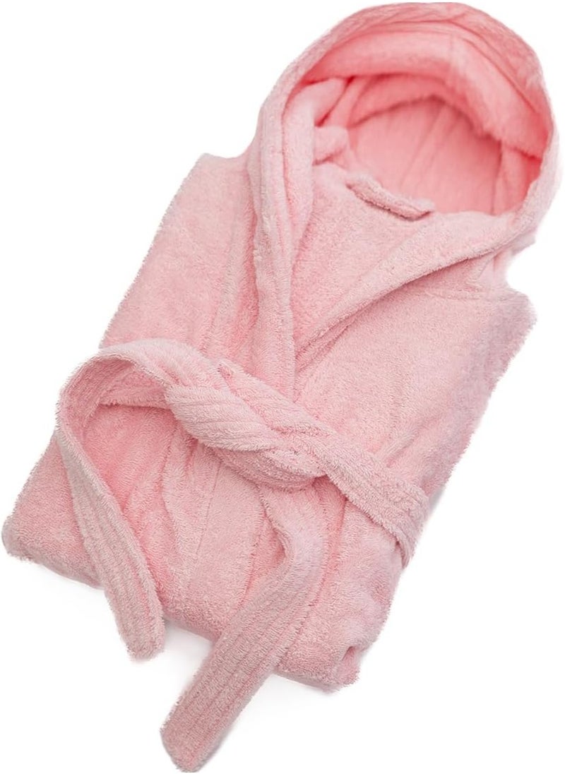 Generic Cotton Super Soft Highly Absorbent Bathrobes For Women & Men- Perfect for Everyday Use Unisex Pink  - Image 1