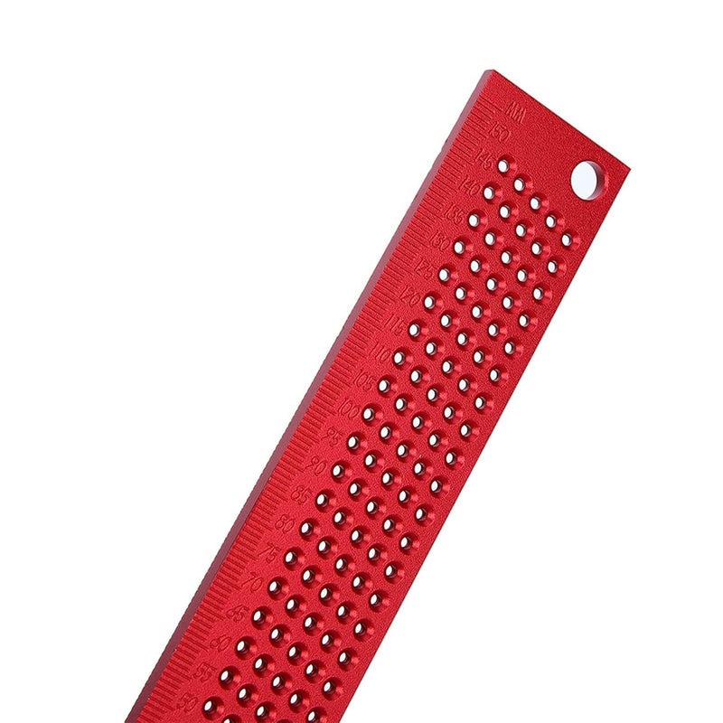 Marking Ruler for Woodworking, Carpenter Tool with T - Shaped Design, Wear - Rust - Proof Aluminum Alloy Woodworking Accessory for Accurate Hole Layout and - Image 3