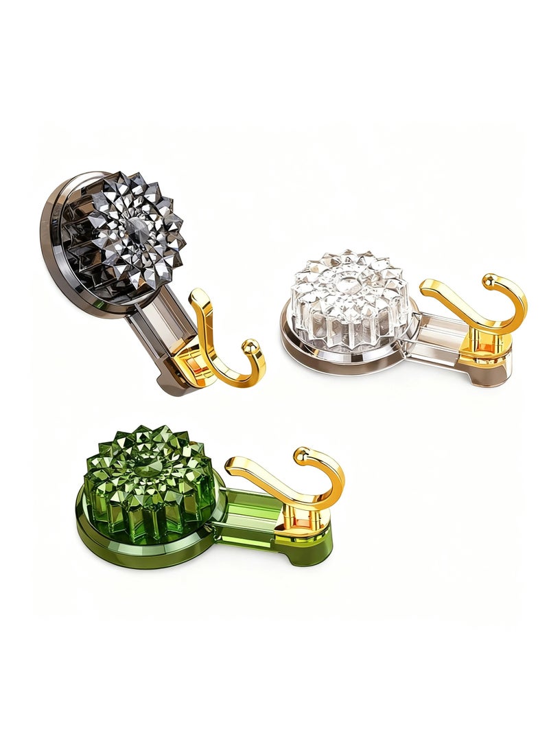 شنقا كوب الشفط السنانير للمطبخ والحمام وجدران الاستحمام والنوافذ والأبواب الزجاجية ، وسنانير كوب الشفط المعلقة ، لا غراء ، لا علامات ، لا أضرار للجدران سنانير شفط التفكيك السريع (3 قطع) - Image 1