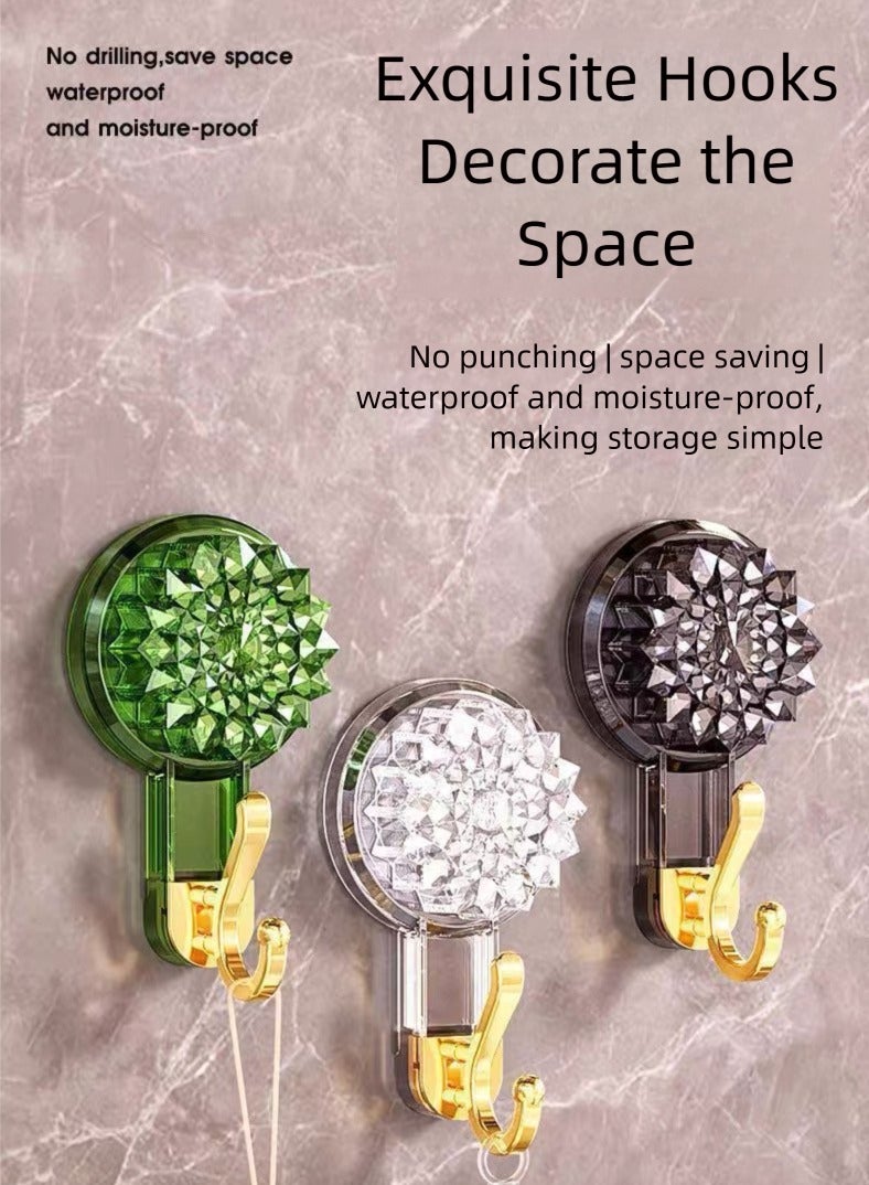 شنقا كوب الشفط السنانير للمطبخ والحمام وجدران الاستحمام والنوافذ والأبواب الزجاجية ، وسنانير كوب الشفط المعلقة ، لا غراء ، لا علامات ، لا أضرار للجدران سنانير شفط التفكيك السريع (3 قطع) - Image 2