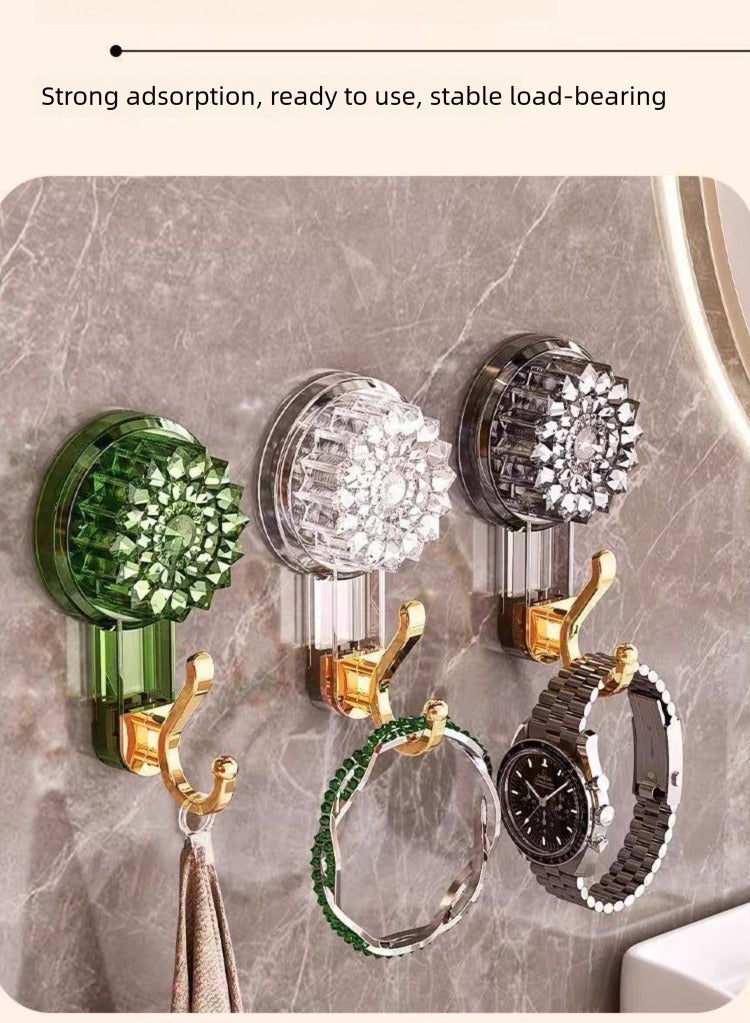 شنقا كوب الشفط السنانير للمطبخ والحمام وجدران الاستحمام والنوافذ والأبواب الزجاجية ، وسنانير كوب الشفط المعلقة ، لا غراء ، لا علامات ، لا أضرار للجدران سنانير شفط التفكيك السريع (3 قطع) - Image 5