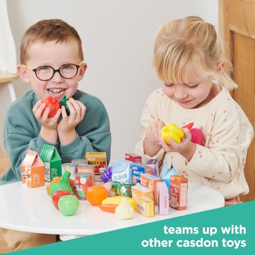 Casdon Grocery Set. Family Favourites Toy Grocery Set for Children Aged 2+. Features Fruits, Vegetables, Cans and More - Image 4