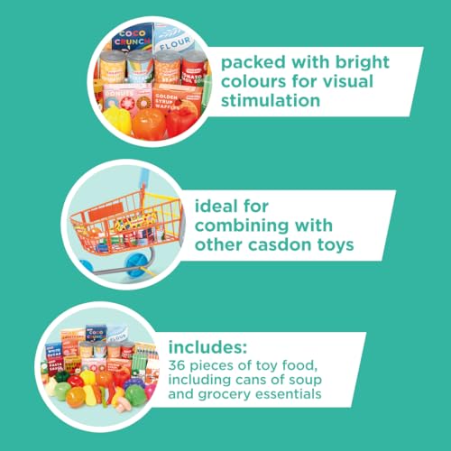 Casdon Grocery Set. Family Favourites Toy Grocery Set for Children Aged 2+. Features Fruits, Vegetables, Cans and More - Image 5