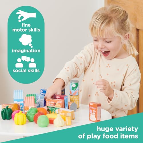 Casdon Grocery Set. Family Favourites Toy Grocery Set for Children Aged 2+. Features Fruits, Vegetables, Cans and More - Image 3
