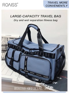 roaiss Large-Capacity Travel Bag Men's Short-Distance Luggage Backpack College Students Boarding Backpack Dry and Wet Separation Fitness Bag  - Image 3