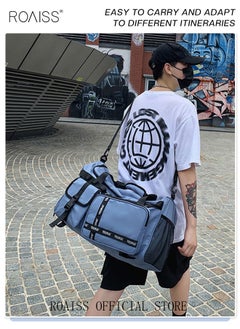roaiss Large-Capacity Travel Bag Men's Short-Distance Luggage Backpack College Students Boarding Backpack Dry and Wet Separation Fitness Bag  - Image 4