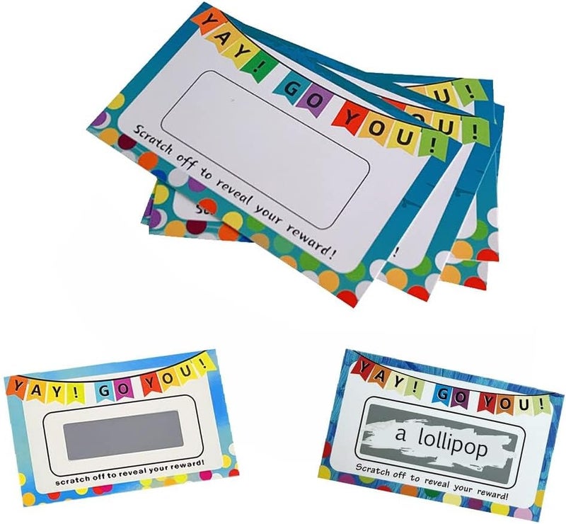 KASTWAVE Diy Scratch Off Greeting Cards For Teachers - 50 Blank Appreciation Cards With Stickers For Customer Gifts And Certificates - Image 1