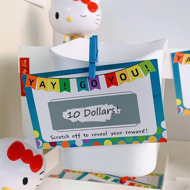 KASTWAVE Diy Scratch Off Greeting Cards For Teachers - 50 Blank Appreciation Cards With Stickers For Customer Gifts And Certificates - Image 2