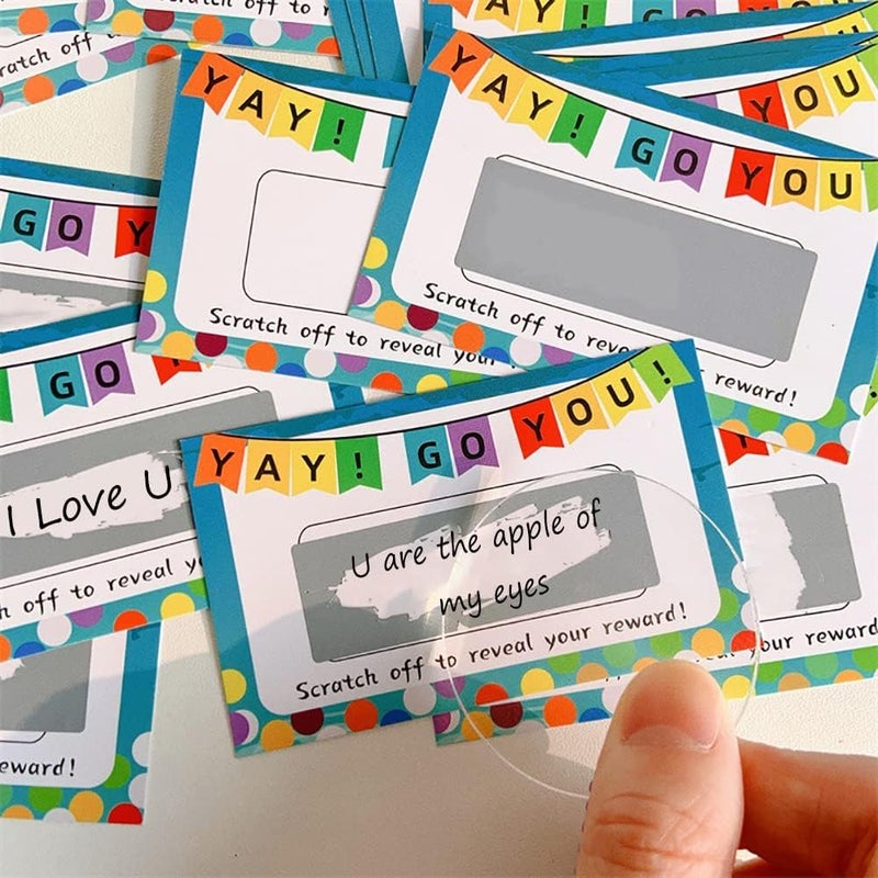 KASTWAVE Diy Scratch Off Greeting Cards For Teachers - 50 Blank Appreciation Cards With Stickers For Customer Gifts And Certificates - Image 3