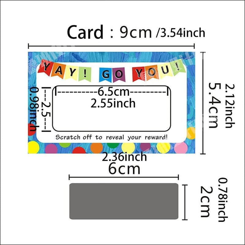 KASTWAVE Diy Scratch Off Greeting Cards For Teachers - 50 Blank Appreciation Cards With Stickers For Customer Gifts And Certificates - Image 4