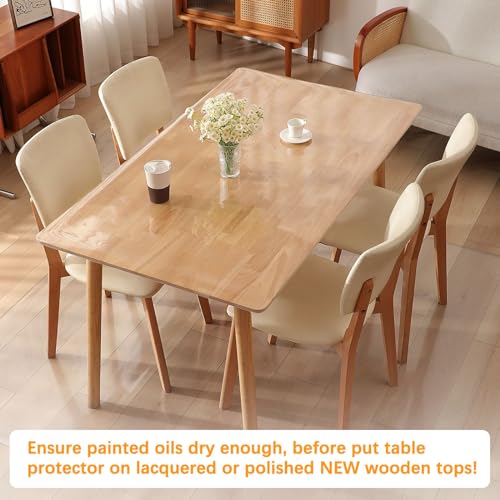 Easy Easy Life 24 x 60 Inch Clear Plastic Dining Table Protector Tablecloth Desk Pad Mat Wooden Furniture Coffee Glass End Bed Sofa Side Bar Bistro Pub Dinner Console Table Top Protection Cover Waterproof PVC Vinyl - Image 3