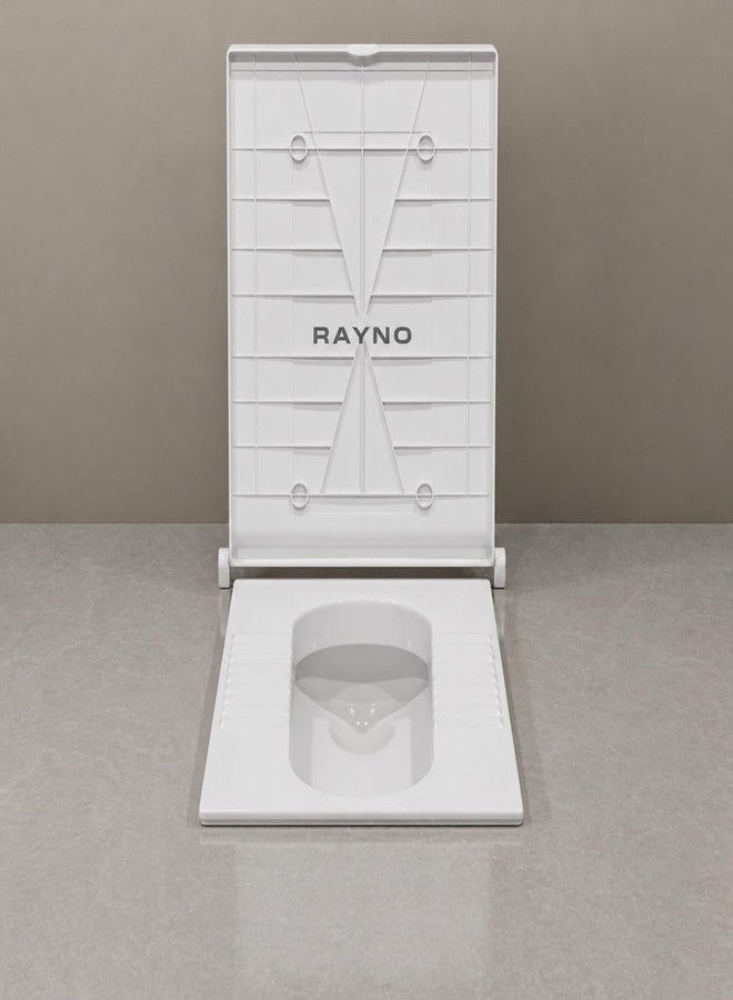 RAYNO Indian Square Toilet Cover 56L x 42W | White 21 Inch Orissa Pan Toilet Seat Cover | PP Commode Seat Cover | Lid for Indian Commodes (White) - Image 2