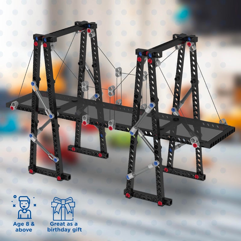 Thames & Kosmos Structural Engineering: Bridges & Skyscrapers | Science & Engineering Kit | Build 20 Models | Learn about Force, Load, Compression, Tension | Parents' Choice Gold Award Winner, Blue - Image 2