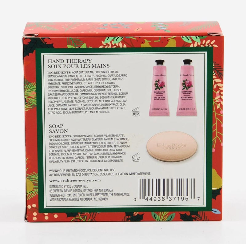 Crabtree & Evelyn Rosewater Bar Soap & Hand Therapy Gift Set - Image 3