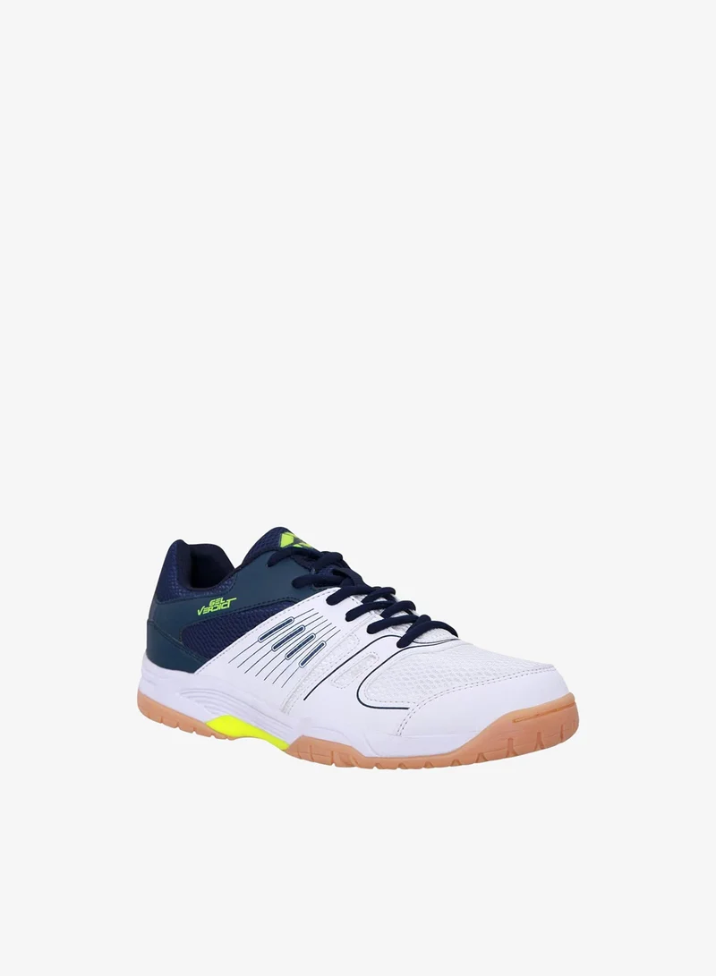 نيفيا Gel Verdict Badminton Shoes for Kids - Breathable Air Mesh & TPU Fusion Upper, DuofoamMidsole, Non-Marking Gum Rubber Outsole (Navy/White), UK07