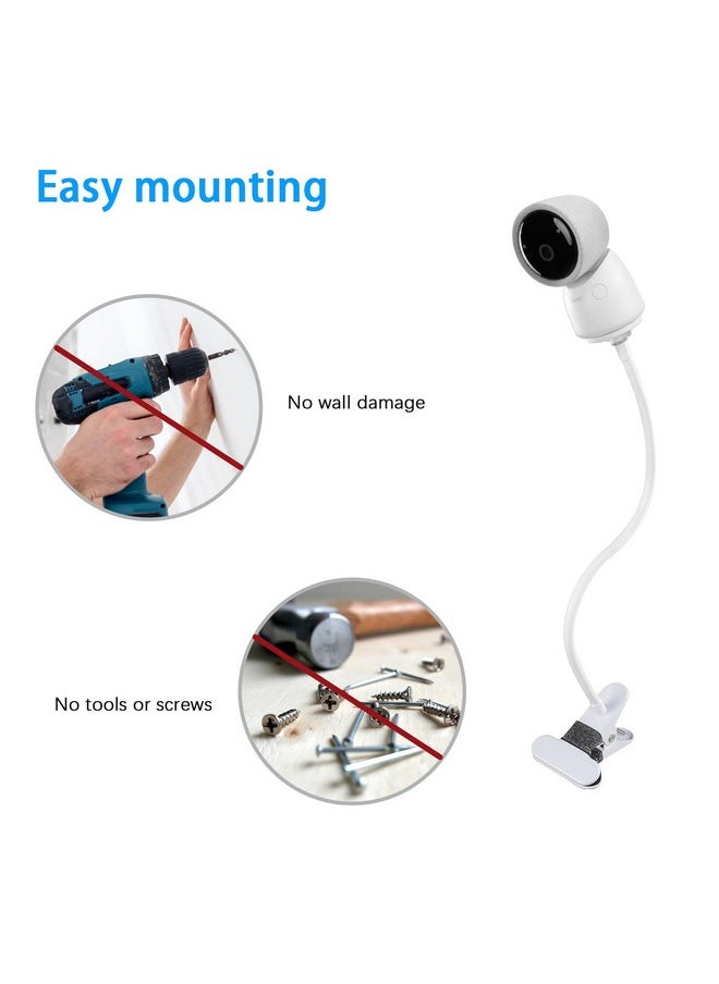 HOLACA - Flexible Twist Mount For Arenti Video Baby Monitor Camera Stand Bracket With 1/4 Threaded Hole Holder And Adjustable 360 Degree Mount For Crib Nursery (Clip Mount) - Image 1