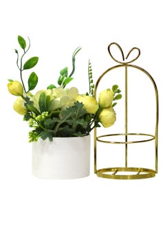 AIWANTO 3Pcs Artificial Flower Pots Home Decor Pots Gift for Home Decoration Office Flower Pots  - Image 3