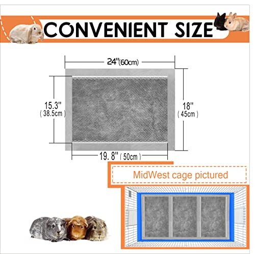 GINIDEAR Guinea Pig Bedding, Disposable Guinea Pig Cage Liners, Charcoal Odor Controlling Absorbent Waterproof Pee Pads for Rabbits, Hamster and Other Small Animals. 18''x24'',24 Count - Image 4