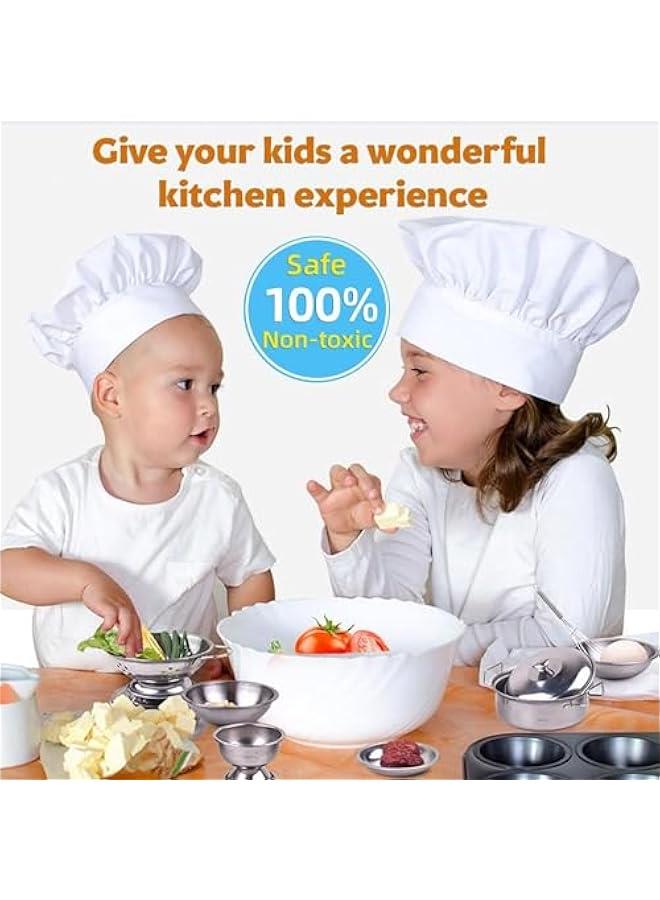 Mini Size Kids Kitchen Pretend Play Toys Accessories with Stainless Steel Cookware Pots and Pans Set,Classic Kitchen Accessories Cooking Utensils Set Tiny Role Play Cooking Play Toy for Kids Toddler - Image 5