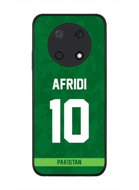 Rugged Black Edge Case for Huawei nova Y90, Slim fit Soft Case Flexible Rubber Edges Thin Cover - Player Name - AFRIDI, Jersey Number- 10