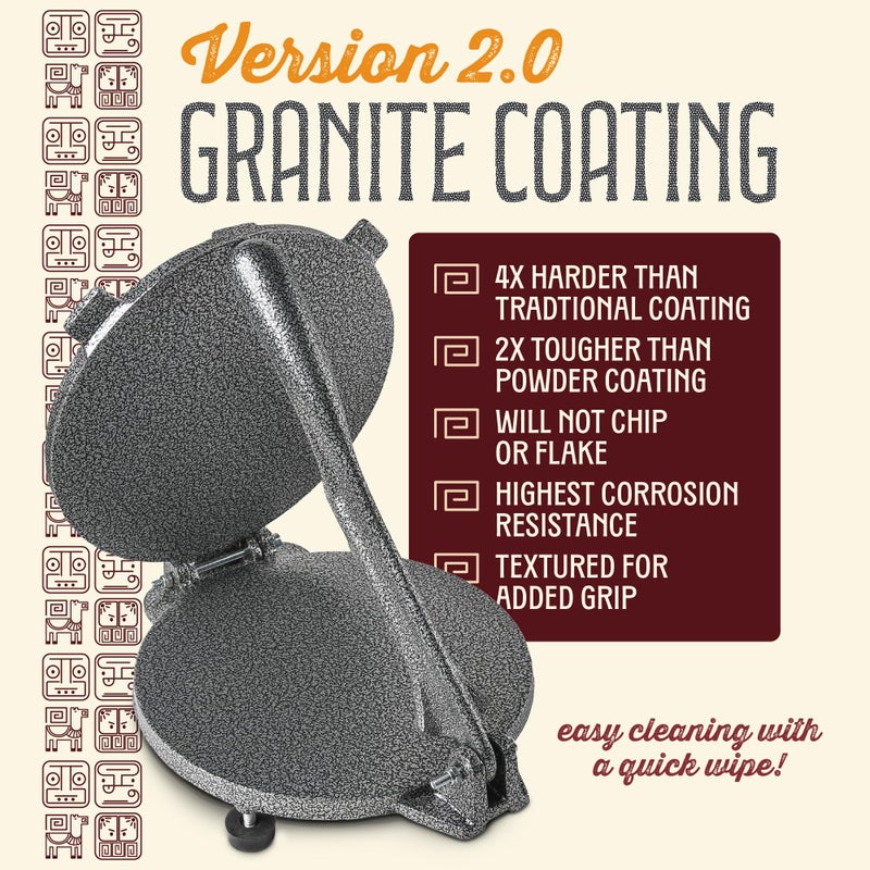 Concord Cast Iron Heavy Duty Tortilla Press (Version 2.0). Commercial Grade Pataconera Presser. Perfect Maker for Flour or Corn Tortillas, Quesadillas, Roti, and much more! (8") - Image 4