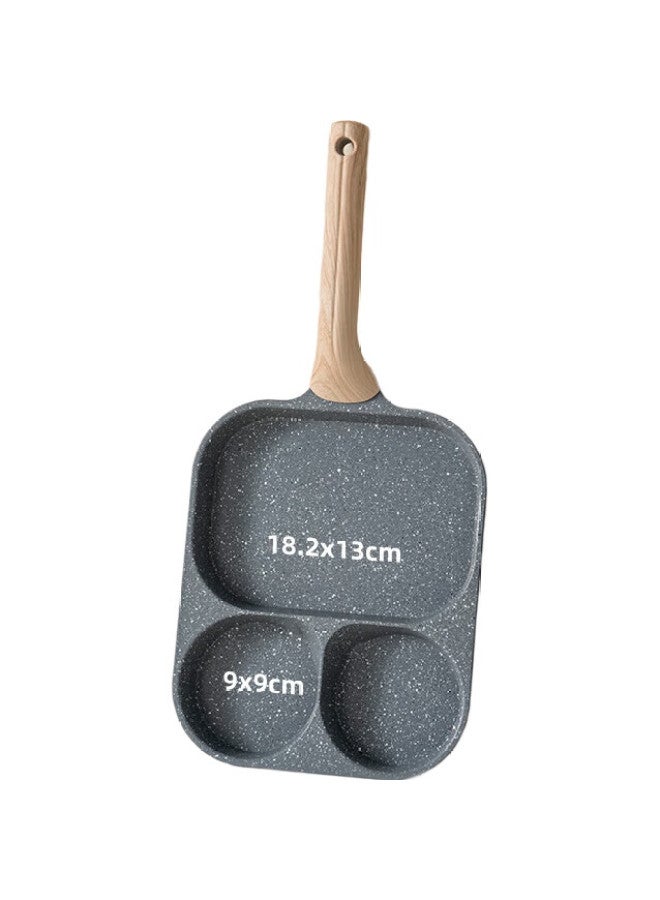 Onlycook Breakfast Pan Non-Stick Maifan Stone Egg Frying Pan 3-In-1 Burger Pan - Open Flame Version - Image 3