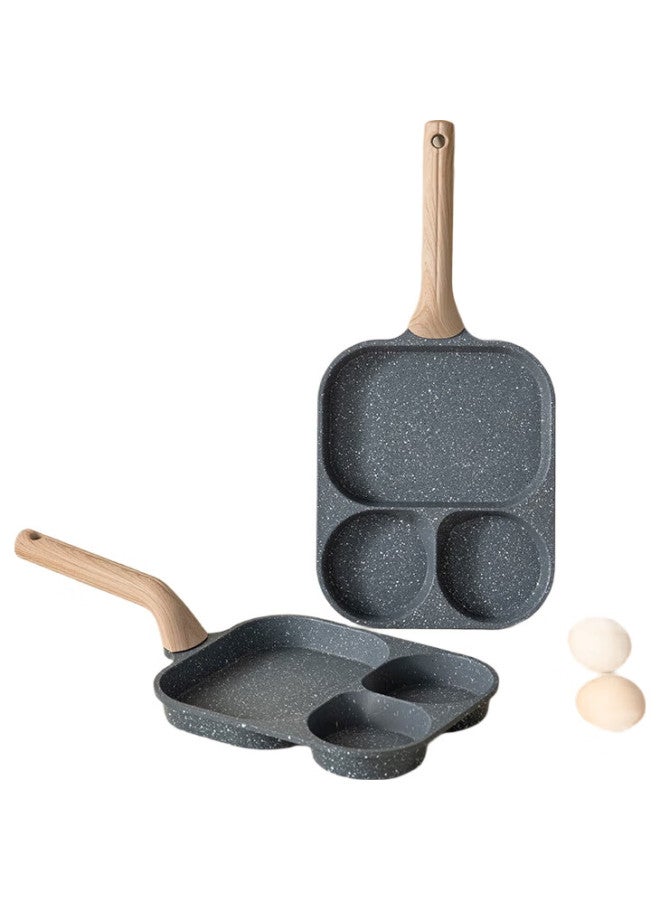 Onlycook Breakfast Pan Non-Stick Maifan Stone Egg Frying Pan 3-In-1 Burger Pan - Open Flame Version - Image 2