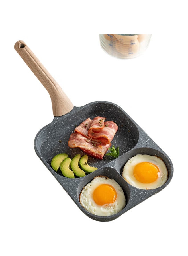 Onlycook Breakfast Pan Non-Stick Maifan Stone Egg Frying Pan 3-In-1 Burger Pan - Open Flame Version - Image 1