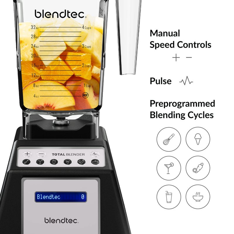 Blendtec خلاط بليندتيك توتال كلاسيك - يشمل وعاء فورسايد (75 أونصة) - خلاط طاولة احترافي بسرعة 10 - خلاط مطبخ عالي القوة مع 6 دورات مسبقة البرمجة - أسود - Image 5