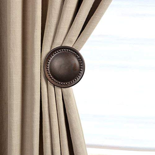 Deco Window Elegant and Functional Brown Oil Rubbed 2 Piece Curtain Holdbacks for a Stylish Window Treatment
