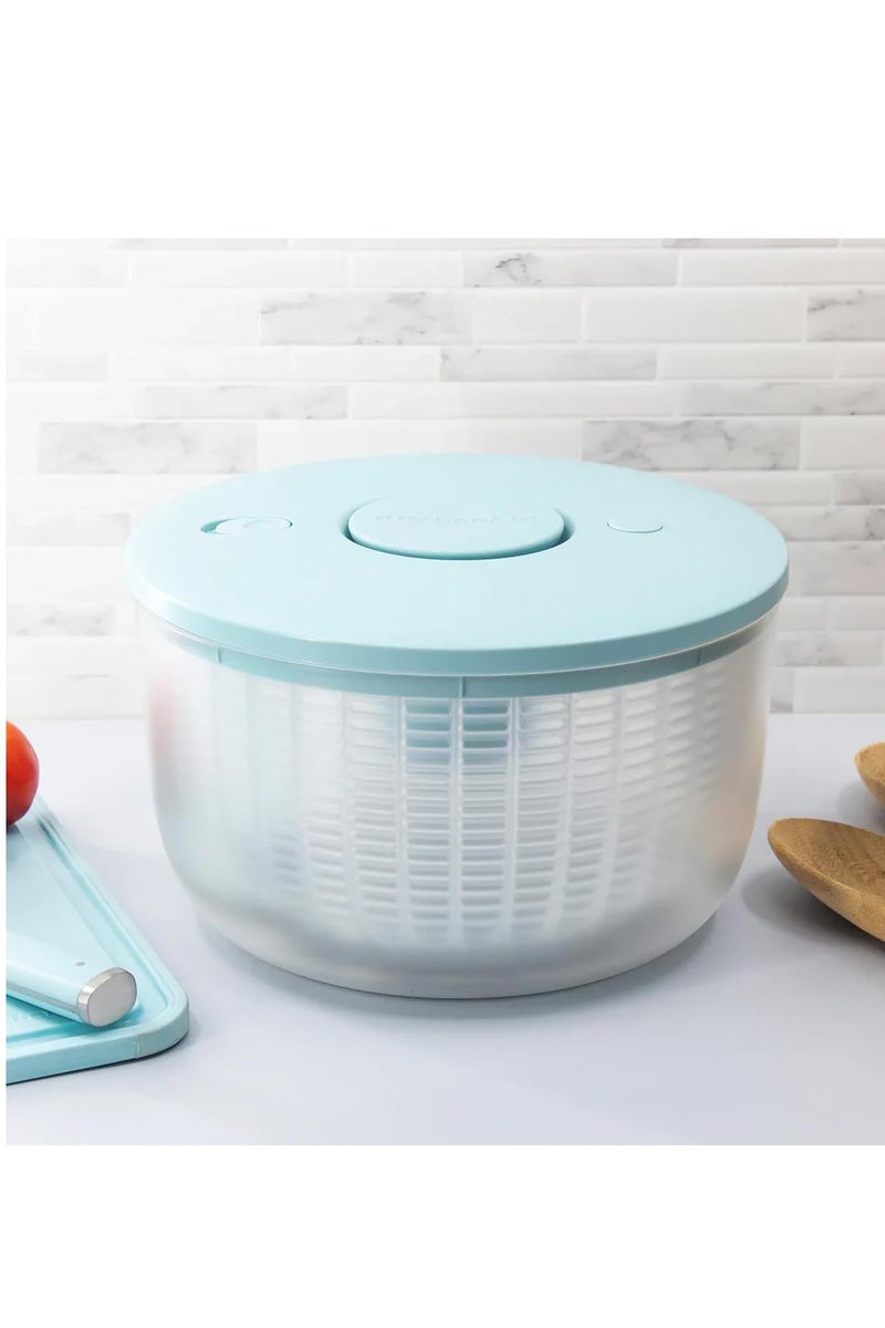KitchenAid Salad Spinner With Removable Colander And One Handed Pump Mechanism, Serving Bowl Capacity 6.96L | Basket Capacity 5.78L  | Blue | Vegetable Dryer - Image 2