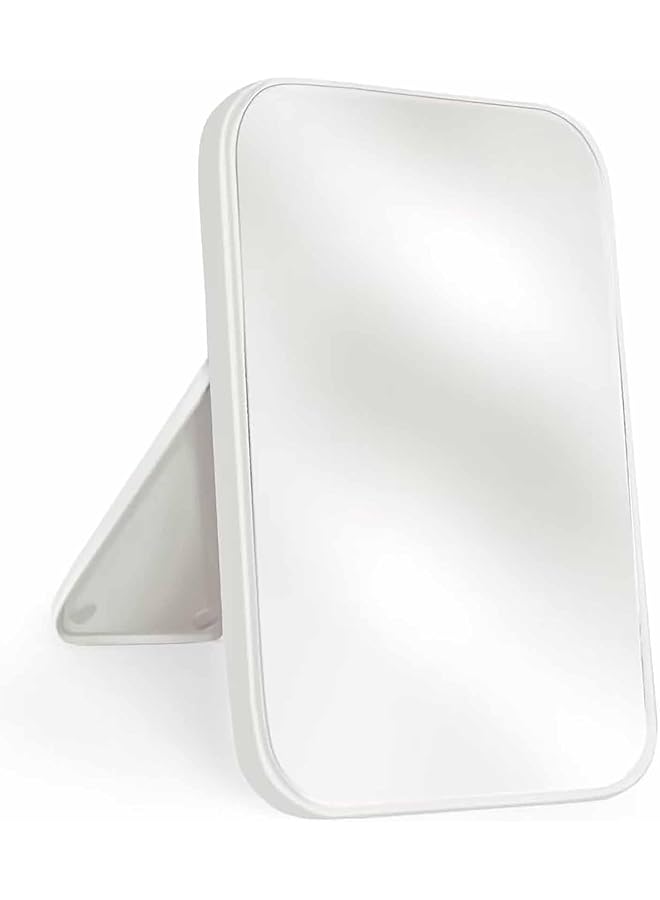 8-Inch Tabletop Cosmetic Mirror, Easy Portable Travel Mirror with Stand (White)