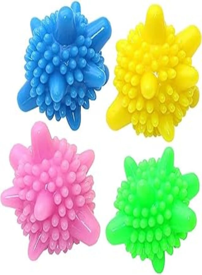 4 Pcs Large Solid Laundry Balls Colorful Washer Ball Tangle-Free & Reusable Laundry Washing Dryer Balls (Random Colors)