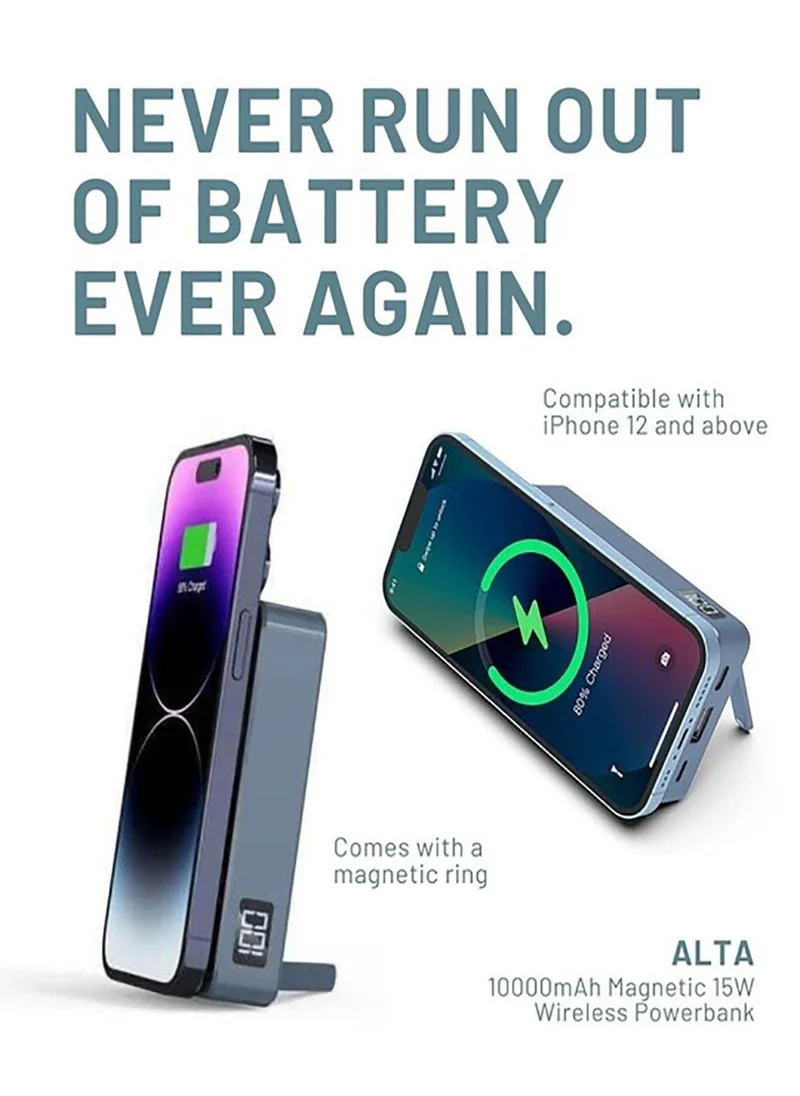 Memorii ALTA - @memorii 10000mAh Magnetic 15W Wireless Powerbank - Black