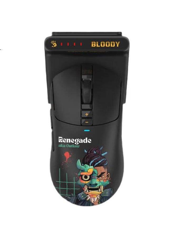 A4TECH A4tech R72 Pro Duo Wireless Usb Gaming Mouse, Wild Tribe Rechargeable Csgo Lightweight, Blood Hand Phant Paw3395 E-sports Mouse, Reverse Explorer Black - Image 3