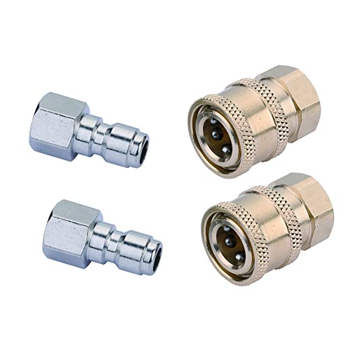 CREEXEON 1/4" Quick Connect Adapter Set for Pressure Washer, 1/4 Quick Release Connectors，2Pairs - Image 1