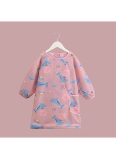 Childrens Painting coverall waterproof anti-dirty baby eating clothes painting apron long sleeve art kindergarten spring and summer Whale