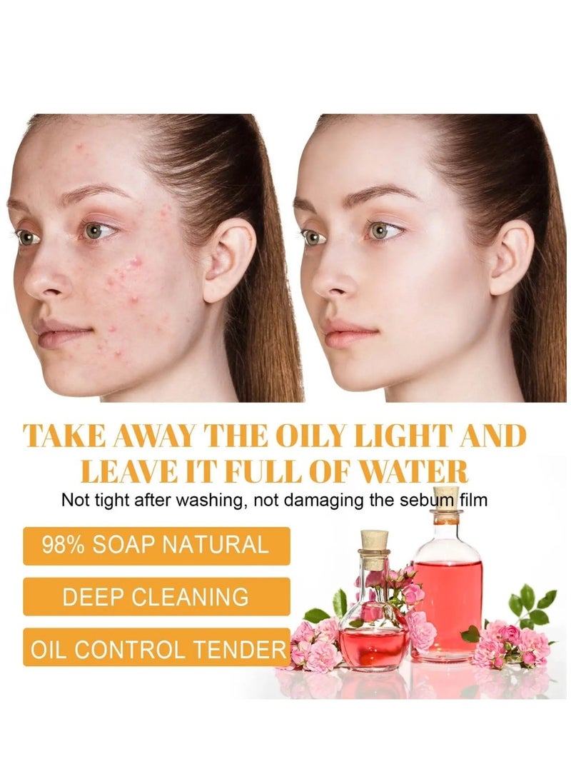 Hoygi منظف وجه مضيء 100 مل غسول وجه بالكركم منظف وجه بالكركم يرطب وينعش ويغذي ويزيل الأوساخ والزيوت، يقلل من البقع الداكنة والهالات السوداء رغوة تنظيف الوجه مع ماء الورد وحمض كوجيك - Image 5