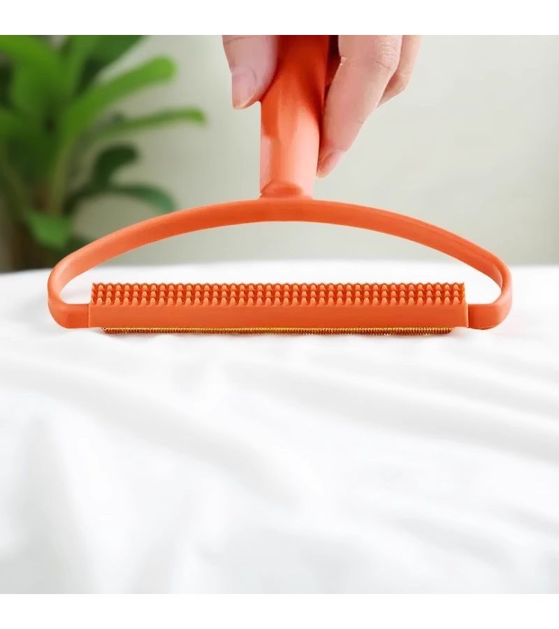 Orange 2 Pcs Dual Sided Manual Fabric Lint Remover Handheld Clothes Shaver - Image 4